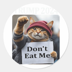 Sticker Rond Ne me mangez pas de chats pour Trump 2024