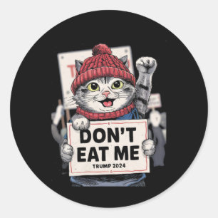 Sticker Rond Ne me mangez pas de chats pour Trump 2024 élection