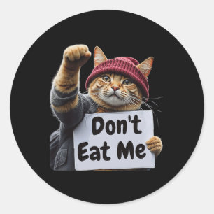 Sticker Rond Ne me mangez pas de chats pour Trump 2024 ou le Tr
