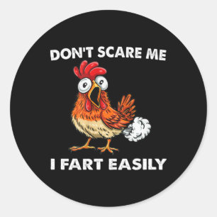 Sticker Rond Ne m'effrayez pas, je péte facilement, humour sarc