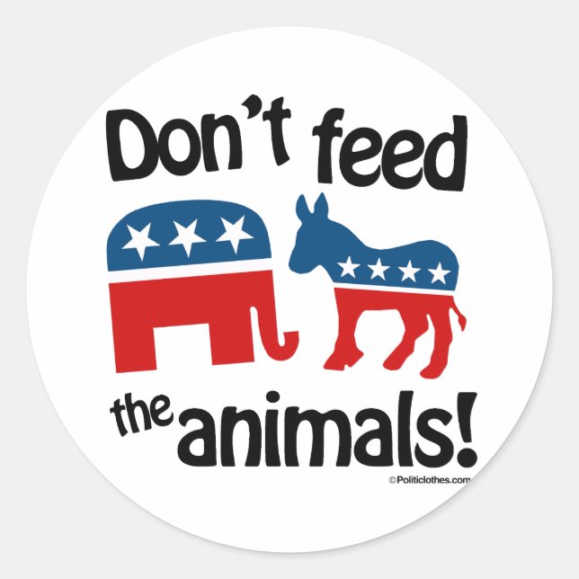 Sticker Rond Ne Nourrissez pas les Animaux - (Devant)