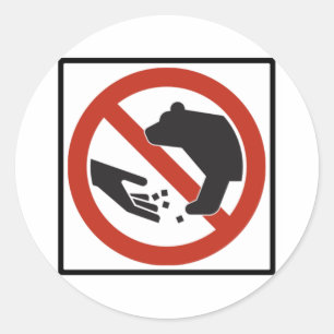 Sticker Rond Ne pas alimenter le panneau routier des ours
