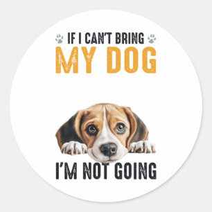 Sticker Rond Ne pas aller Beagle