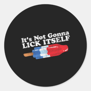 Sticker Rond Ne Pas Aller Se Lick Drôle Popsicle 4 Juillet G