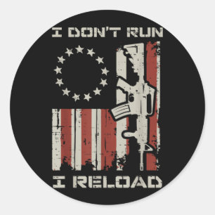 Sticker Rond Ne Pas Courir Relancer Drapeau Drôle De Dicton Pat