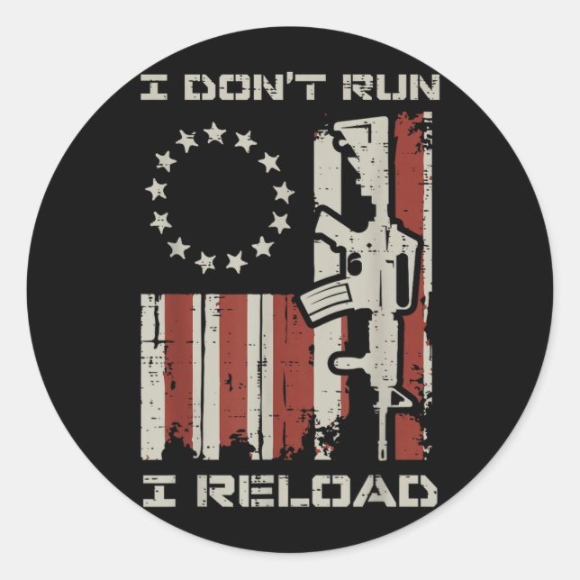 Sticker Rond Ne Pas Courir Relancer Drapeau Drôle De Dicton Pat (Devant)