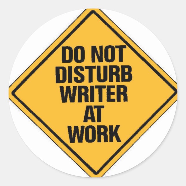 Sticker Rond Ne pas déranger l'auteur au travail (Devant)