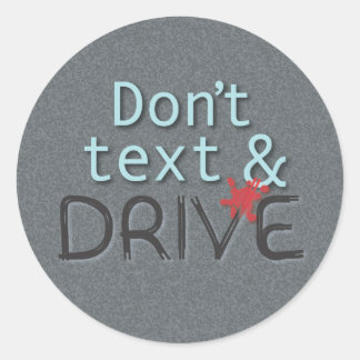 Sticker Rond Ne pas envoyer de texte et d'autocollants de lecte
