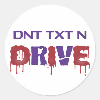 Sticker Rond Ne pas envoyer de texte et de lecteur