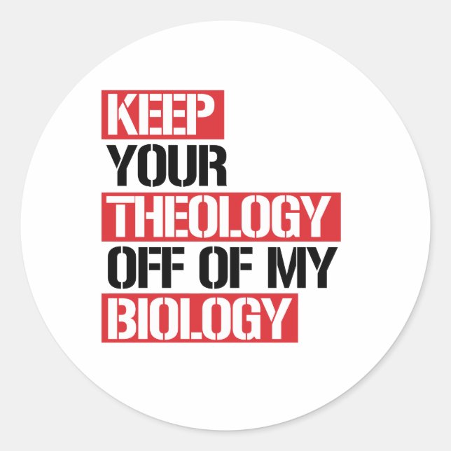 Sticker Rond Ne pas faire de la théologie ma biologie (Devant)