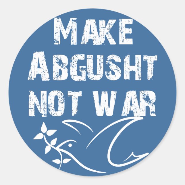 Sticker Rond Ne pas faire la guerre à Abgusht (Devant)