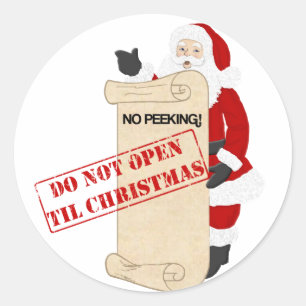 Sticker Rond Ne pas ouvrir avant Noël