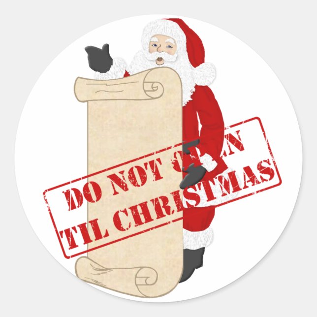Sticker Rond Ne pas ouvrir avant Noël (Devant)