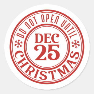 Sticker Rond Ne pas ouvrir avant Noël Flacon de neige