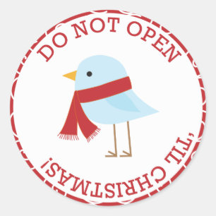 Sticker Rond Ne pas ouvrir 'Jusqu'à Noël