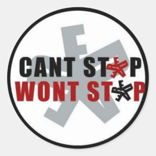 Sticker Rond ne peut pas arrêter la police d'arrêt