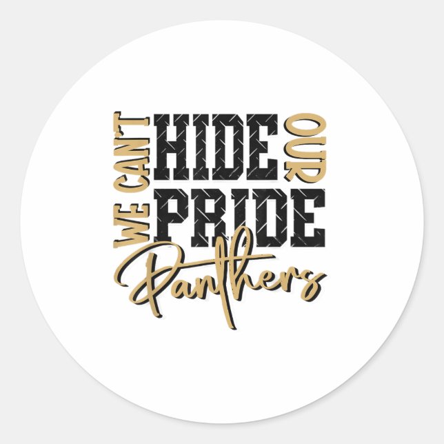 Sticker Rond Ne peut pas cacher notre panthère Pride Gold Panth (Devant)