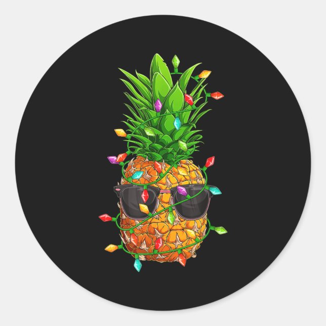 Sticker Rond Ne Sungles Lights July Trocal Christmas Hawaiian  (Devant)