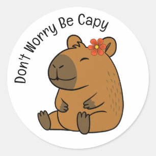 Sticker Rond Ne t'inquiète pas d'être capable, Capybara