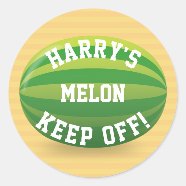 Sticker Rond Ne touche pas à mon Melon (Devant)