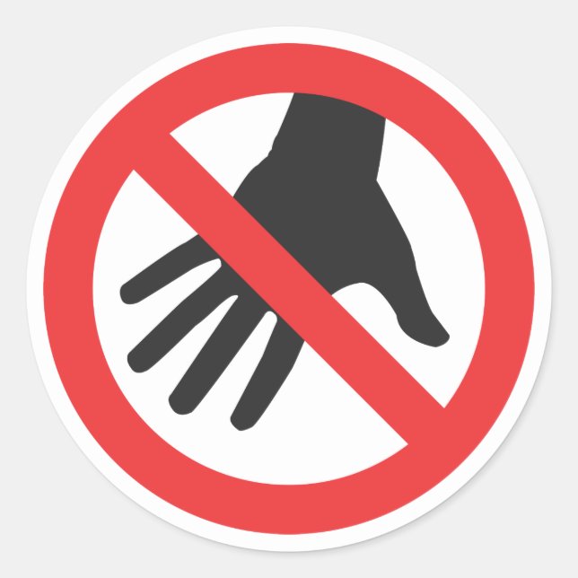 Sticker Rond Ne touchez pas à l'autocollant (Devant)