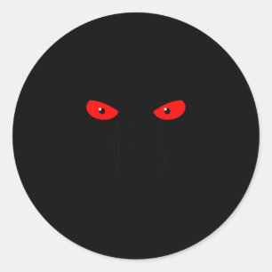 Sticker Rond Ne touchez pas à mes boutons _ Yeux rouges _ Attit