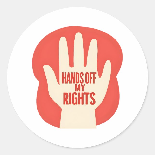 Sticker Rond Ne touchez pas à mes droits – Égalité  (Devant)