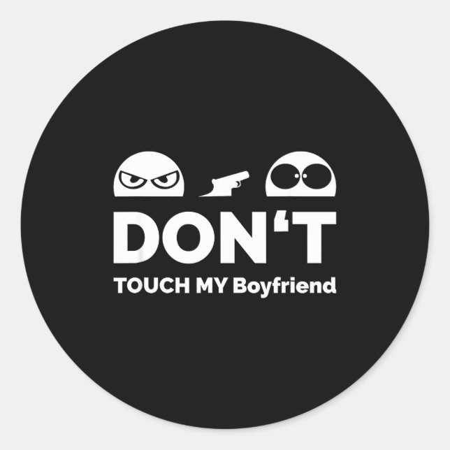 Sticker Rond Ne touchez pas à mon petit ami Partnership  (Devant)