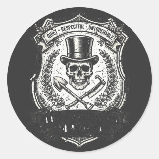 Sticker Rond Ne touchez pas au croque-mort