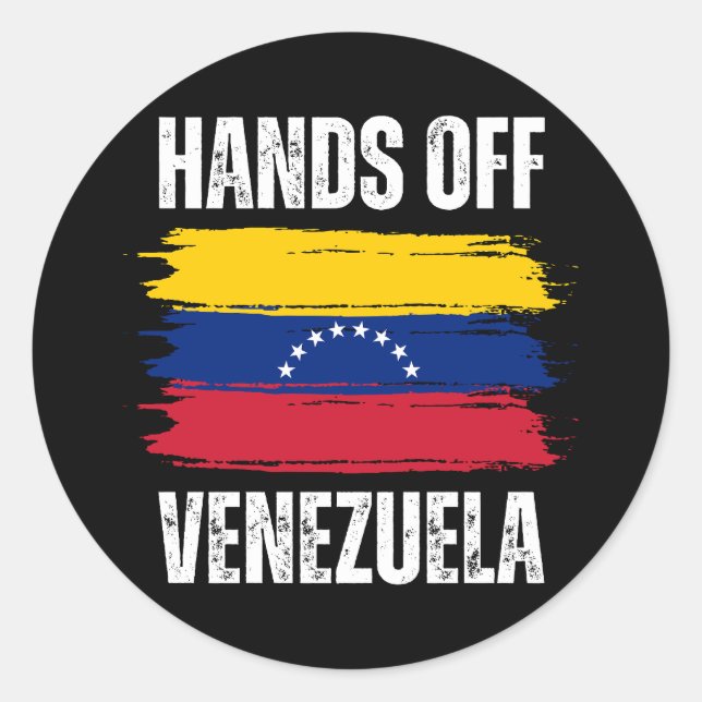 Sticker Rond Ne touchez pas au Vénézuela (Devant)