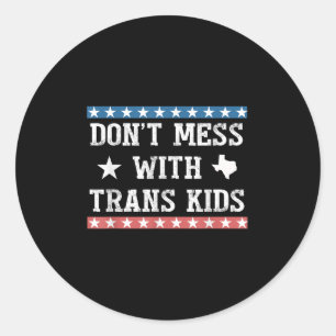 Sticker Rond Ne touchez pas aux enfants trans Texas Protégez le