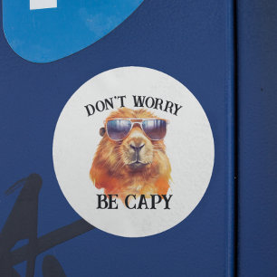 Sticker Rond Ne vous inquiétez pas Capy Happy Capybara