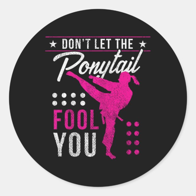 Sticker Rond Ne vous laissez pas berner par la queue de cheval  (Devant)