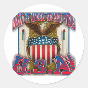 Sticker Rond Ne vous mêlez pas des États-Unis !