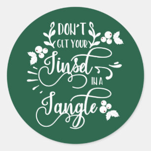 Sticker Rond ne vous mettez pas dans un enchevêtrement de noël