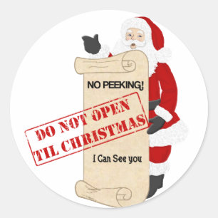 Sticker Rond Ne vous ouvrez pas jusqu'à Noël