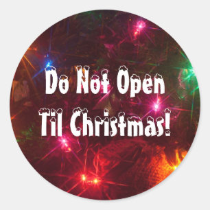 Sticker Rond Ne vous ouvrez pas jusqu'aux lumières de Noël