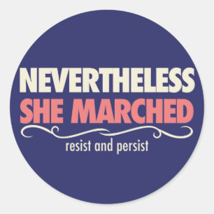 Sticker Rond néanmoins elle a marché : Un jour avec une femme