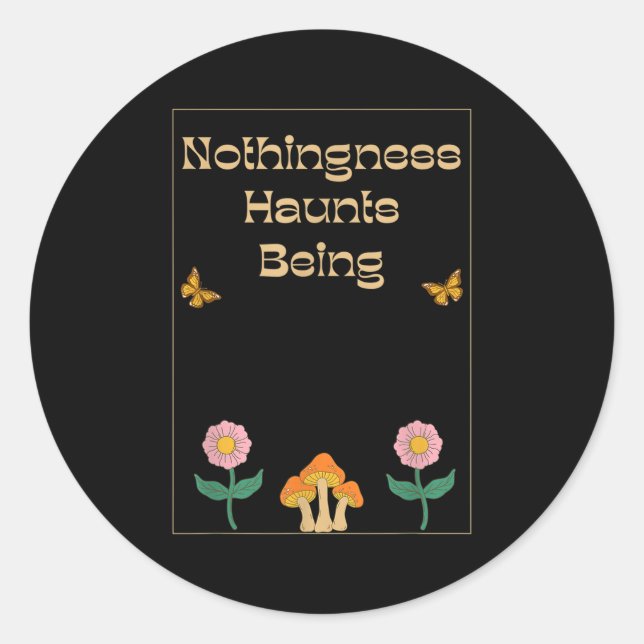 Sticker Rond Néant Existentialisme Nihilisme Philosophie Quo (Devant)