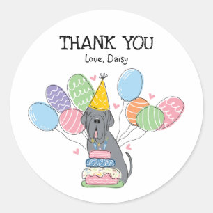 Sticker Rond Neapolitan Mastiff Anniversaire Favoriser Tags Sti