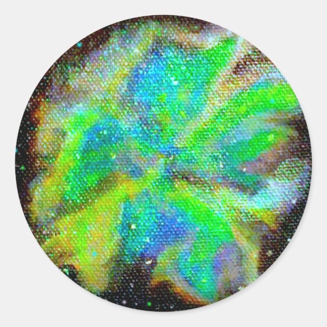 Sticker Rond Nebula et Stardust Scène spatiale cosmique (Devant)