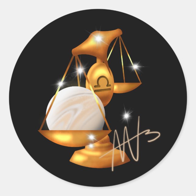 Sticker Rond Nebula Libra Venus Zodiac (Devant)