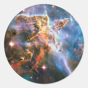 Sticker Rond nébuleuse de galaxie spatiale. Les étoiles de l'un