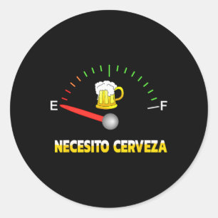 Sticker Rond Necesito Cerveza J'Ai Besoin De Bière En Design Es