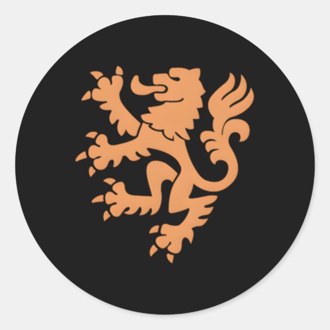 Sticker Rond Nederland Emblem Lion Pays-Bas (Devant)