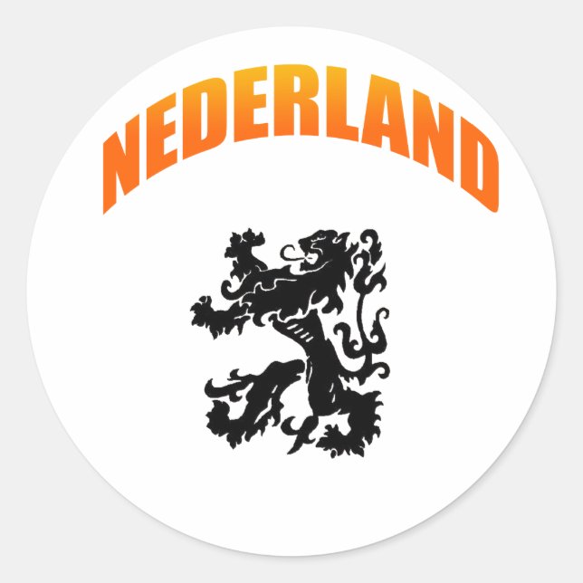 Sticker Rond Nederland leeuw Voetbal wk (Devant)
