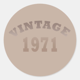 Sticker Rond Née en 1971 élégante fête d'anniversaire moderne v