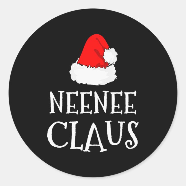 Sticker Rond Neenee Claus Christmas Santas Pajama Family Matchi (Devant)