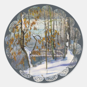 Sticker Rond Neige