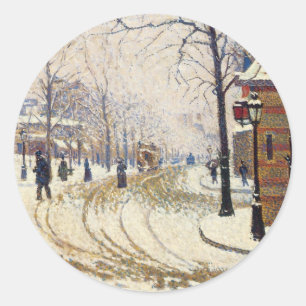 Sticker Rond Neige, boulevard de Clichy, Paris de Paul Signac